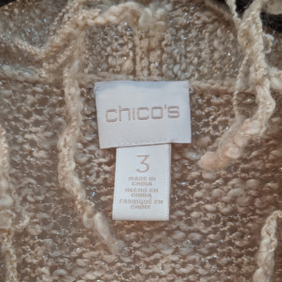 Chico's Beige Sparkle Knit Cardigan - Picture 4 of 4